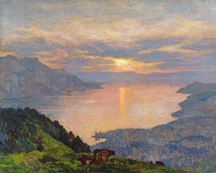 Západ slunce nad Ženevským jezerem, 1907